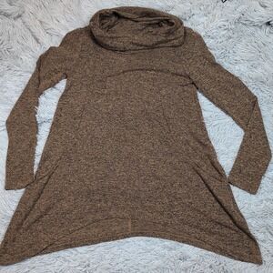 Joan Voss‎ Sweater Womens S Brown Comfort Turtleneck Pockets Casual Preppy